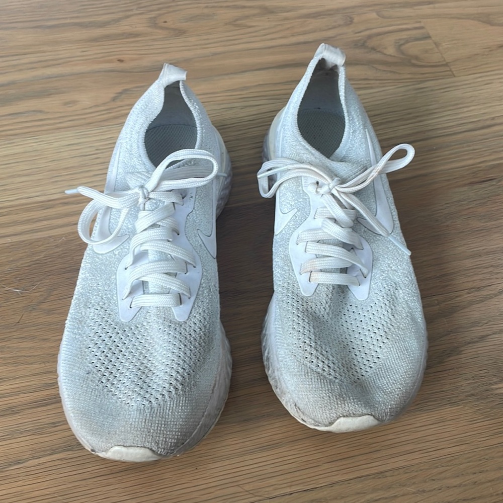 Nike react white shoes, size 7.5